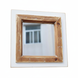 PARISLOFT-Espejo de ventana de Casa de Campo, marco de madera maciza, espejo colgante desgastado para pared, sala de estar, dormitorio - Product Image 1