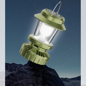 Lanterne de camping à LED alimentée par énergie solaire avec ventilateur, lumière chaude, éclairage de table pour l'extérieur - Product Image 2