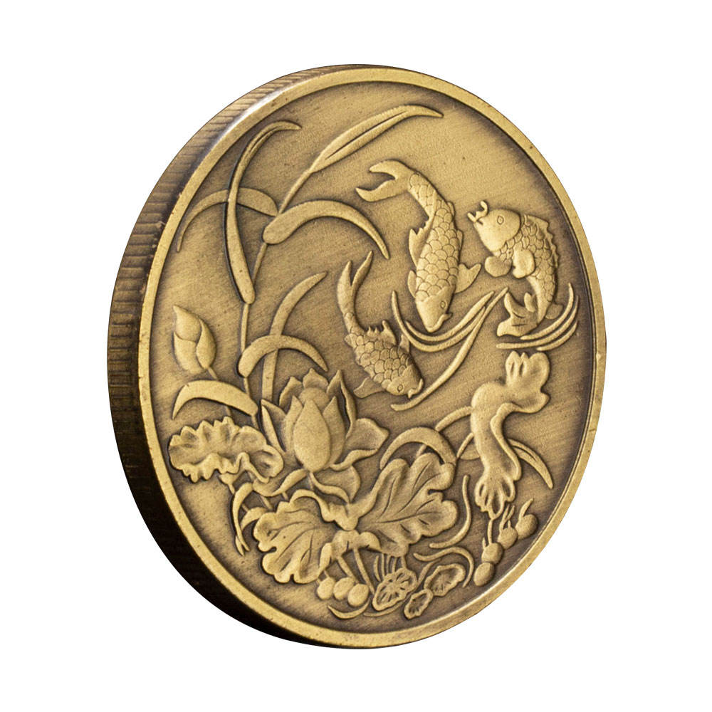 中国硬币锦鲤鱼好幸运给你收藏青铜镀金硬币创意吉祥物礼物| Alibaba.com