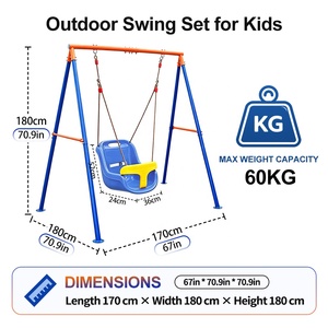 Balançoire pour bébé en alliage stable avec siège sécurisé pour une utilisation en intérieur, en extérieur et dans le jardin - Product Image 2