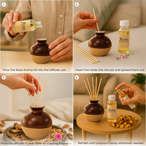 Rose Luxury Home Fragrance <b>Gift</b> <b>Set</b> with Reed Diffuser Potpourri and Fragrance Oils Elegant Decorative Collection - Product Image 4