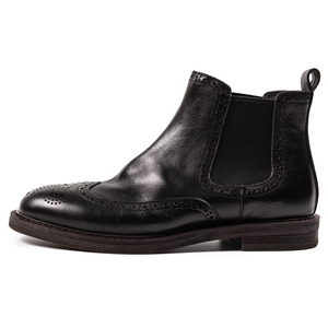 <strong>Brogue</strong> Style Premium Comfortable Handmade Durable Slip-On Genuine Leather Chelsea <strong>Boots</strong> for <strong>Men</strong> Party Daily Life - Product Image 1