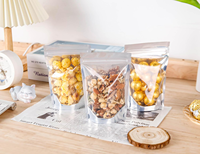 Sachets refermables en aluminium avec fenêtre transparente, pochettes d'emballage alimentaire pour noix, fruits secs et snacks