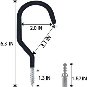 4-Pack Heavy Duty Bike Hook <span class=keywords><strong>Garage</strong></span> Ceiling Wall Mount Bicycle Storage No Drill Large Ceiling Hooks Rubber Coated Hanging Plant - Product Image 2