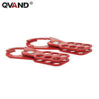 6 구멍이있는 스틸 잠금 안전 걸쇠 38mm 후크 다인용 관리 자물쇠 RED LOTO 잠금 잠금 자물쇠 자물쇠 가위 걸쇠