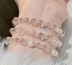 <span class=keywords><strong>Bracelet</strong></span> Aurora en cristal de rose naturel de Madagascar inspiré de l'eau pétillante de pêche, bijoux de luxe haut de gamme pour femmes - Product Image 4