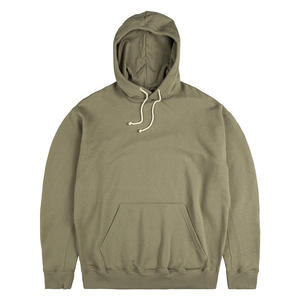 Sudadera con Capucha Personalizada para Hombre, Color Verde Oliva Sólido, Informal, con Bolsillo, Holgada, 100% Algodón, Transpirable, Antiarrugas, de Fabricante - Product Image 1