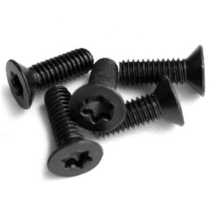 Tornillos de máquina de cabeza plana de acero inoxidable SS304, negros, M2 M3 M4 M5, rosca fina métrica - Product Image 1