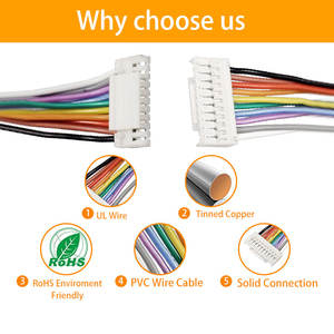 כבל מחבר מותאם אישית עם מחבר JST GH GHR 1.25 מ\\\"מ, 10 פינים, זכר ונקבה, מתוצרת מפעל - Product Image 5