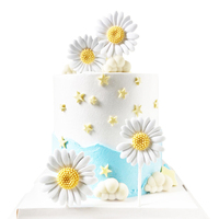 Fête d'anniversaire Fournitures de mariage Résine Marguerite blanche Fleur Gâteau Topper Cuisson Dessert Décoration Gâteau Décorations
