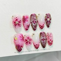 Ongles à presser Tacana, 10 pièces, dégradé à pois, rose tendance européen, réutilisables, haute qualité, vente en gros, capsules d'ongles à couverture complète