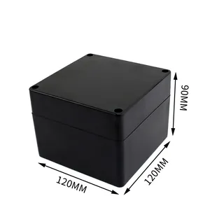 120*120*90MM Black Heat Resistant Dustproof Water Resistant Power Junction Box Electrical Enclosure Outdoor Project Customizion
