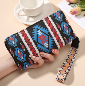 Chic Retro Boho In Dài Ví Xách Tay Dây Kéo Đóng Cửa Cổ Tay Túi - Product Image 1