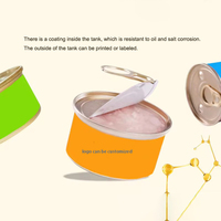 Boîte de conserve vide personnalisée pour thon, 2 pièces, sans danger pour les aliments, avec couvercle à anneau facile à retirer pour le stockage des aliments