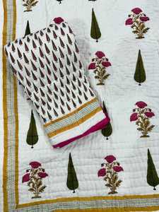 Nueva marca Jaipuri estilo 100% edredón de algodón orgánico 100% edredón de algodón orgánico hecho puro hecho en India producto suave y cómodo - Product Image 2