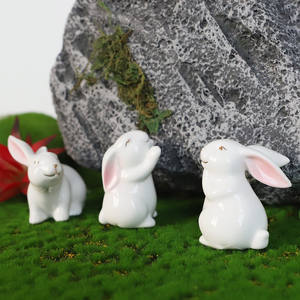 कस्टम मिनी सफेद चीनी मिट्टी ईस्टर बनी खरगोश मूर्ति सजावट इनडोर, आउटडोर ईस्टर सजावट चलनेवाली परिवार आइटम उपहार के लिए बिक्री - Product Image 2