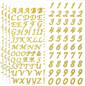 Pegatinas con purpurina para alfabeto y número, autoadhesivas, con purpurina, para decoración DIY - Product Image 2