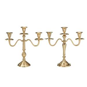 Candelabro de 3 Quemadores en Metal Dorado, 30 cm de Alto, Surtido - Product Image 1
