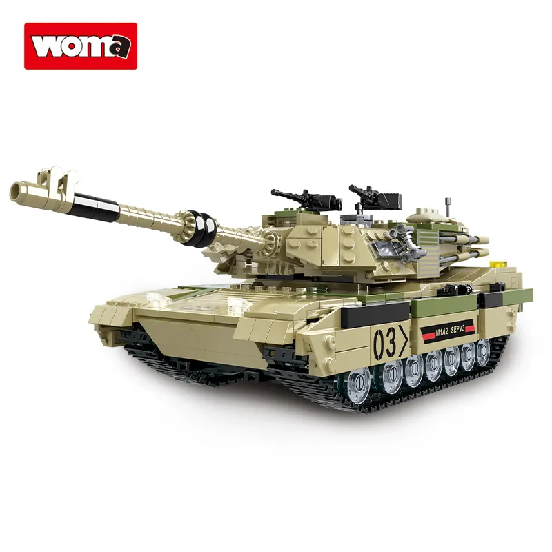 WOMA TOYS Großhandel OEM ODM Educational WW2 M1R2 Kampfpanzer Modellbau steine für Kinder Diy Bricks Assem ble Game Toy