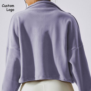 Felpe da <span class=keywords><strong>donna</strong></span> <span class=keywords><strong>con</strong></span> Shorts Full <span class=keywords><strong>Zip</strong></span> stile caldo collo alto a maniche lunghe - Product Image 4