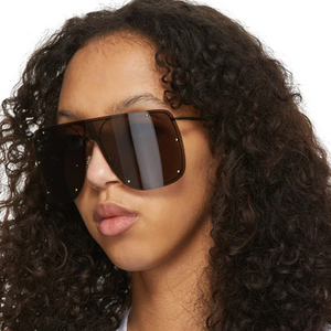 Lunettes de soleil surdimensionnées <span class=keywords><strong>steampunk</strong></span> sans monture carrées pour femmes et hommes, grande monture, nouvelle marque de luxe 2025, lunettes de soleil monobloc pour femmes - Product Image 2