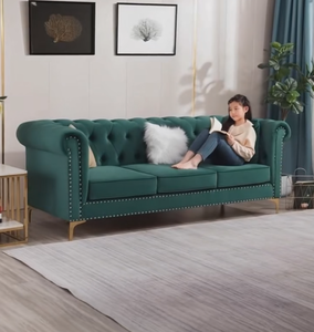 Ensemble de canapés capitonnés de style <span class=keywords><strong>campagnard</strong></span> classique populaire, meubles de salon, canapés de détente pour appartement et villa avec structure en bois massif - Product Image 1