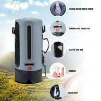 Sac de douche solaire de camping 12L avec pompe à pied, pressurisé, portable pour la randonnée et les voyages en plein air