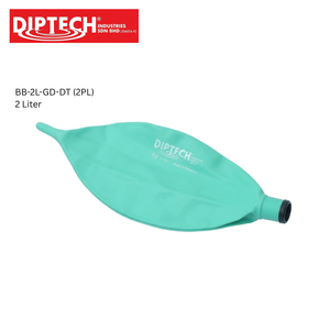 Sac respiratoire jetable vert à deux plis, sans latex, en néoprène, capacité adulte 2 litres, raccordement 22 mm, OEM ODM - Product Image 1
