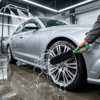 Brosse de nettoyage extérieure pour voiture et camion, tête en PP, manche en PP, pour pneus et roues, approvisionnement direct usine