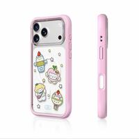 Coque de téléphone portable magnétique interchangeable avec motif animal, cadre en PET véritable à bords ondulés, compatible avec