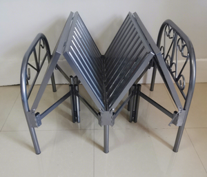Hot Sale Metal Single Folding Steel Collapsible Portable Bed with <b>Mattress</b> Iron Camping Bed Modern Metal Frame Bedroom Furniture - Product Image 5