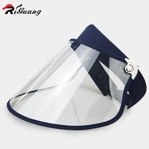 custom hats 2020 summer ladies visor cap pvc protection High quality transparent sun hat cap - Product Image 4