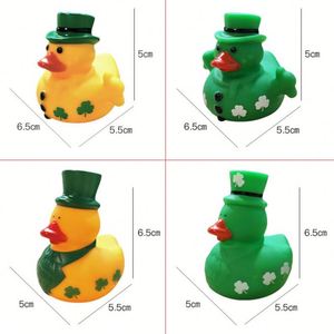 Irish St. Patrick's Day Style Children <b>Bath</b> Toy Rubber Yellow Duck Customize Colour Shape Good Quality Eco Friendly Safe - Product Image 4