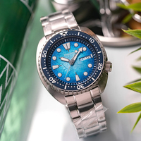 Montre mécanique automatique pour hommes, en acier inoxydable, avec aiguilles lumineuses, chronographe, montre de plongée sportive, 22mm, résistante à l'eau jusqu'à 50m