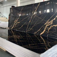 Feuille de marbre UV 1.22*2.44m Panneau mural en marbre PVC très brillant Panneau mural en marbre PVC intérieur imprimé en 3D