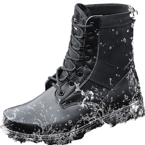 รองเท้าบูทคอมแบทผู้ชาย หุ้มข้อสูง หนังแท้ พื้นยาง น้ำหนักเบา สำหรับใช้งานกลางแจ้ง - Product Image 5