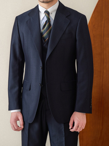 <span class=keywords><strong>Costume</strong></span> d'affaires formel rayé pour homme, <span class=keywords><strong>veste</strong></span> blazer à simple boutonnage, coupe ajustée, respirant, ensemble 3 pièces - Product Image 4