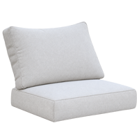 Ensemble de coussins pour chaise de salle à manger extérieure Vanilla Mid Century, tressé, résistant et confortable, avec bordure en forme de boîte, pour Brasserie Rooftop Loggia Alfresco