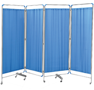 Keling KL-H048 Y Tế Có Thể Gập Lại Thép Không Gỉ Phường Bệnh Viện Màn Hình Di Chuyển 3 Và 4 Gấp Bảng Điều Chỉnh Gấp Phường Màn Hình Với Bánh Xe - Product Image 3