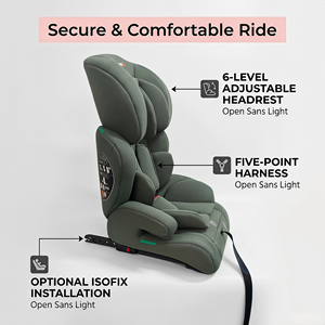 Asiento de Auto para Niños Ogolee con Certificación ECE R129/03 I-Size <span class=keywords><strong>Grupo</strong></span> 123, 76-150cm, Asiento Elevador Desmontable con Capacidad de Carga de 36kg, HDPE - Product Image 4
