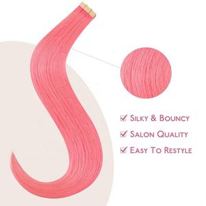 Extensions de cheveux vierges européennes de haute qualité, couleur claire, vente en gros, cuticule complète, Remy, bouclés crépus, soyeux, trame unique, 25g, ruban adhésif - Product Image 2