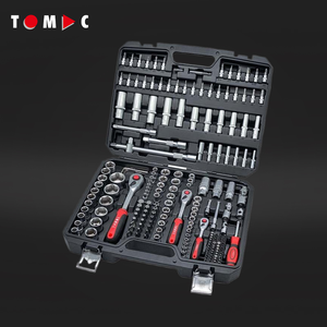 TOMAC <span class=keywords><strong>CRV</strong></span> <span class=keywords><strong>202</strong></span> piezas 1/4 ", 3/8" y 1/2 "Drives Socket Juego de herramientas con mango de trinquete 45T para mecánica integral - Product Image 1
