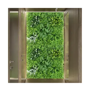 Pq10垂直庭の装飾の背景フェイクプラスチック人工ツゲの木の生け垣緑の草の植物の壁