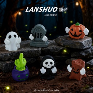 Muñecos de resina de Halloween, figuras de dibujos animados para decoración del hogar, adornos de escritorio, accesorios DIY, estilo único, uso en interiores - Product Image 2