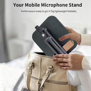 Tùy Chỉnh Có Thể Điều Chỉnh Có Thể Gập Lại Âm Thanh Không Dây Mic Đứng Máy Tính Để Bàn Bảng Nhôm Microphone Đứng Cho Studio Và Đài Phát Thanh Sử Dụng - Product Image 2