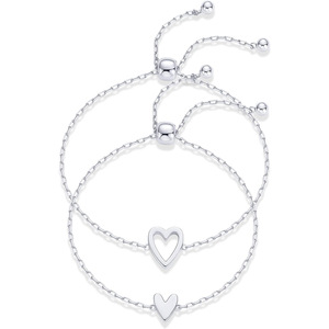 Conjunto de Dos Piezas de Pulsera Ajustable y Colgante con Forma de Corazón para Mujer, Estilo Moderno, Amor y <span class=keywords><strong>Amistad</strong></span> - Product Image 6