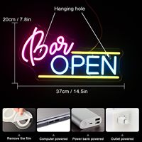 Enseigne au néon ouverte LED IP65 Dimmable Décoration murale pour les entreprises et les cadeaux des cavernes de l'homme Forme personnalisable Support mural/suspendu