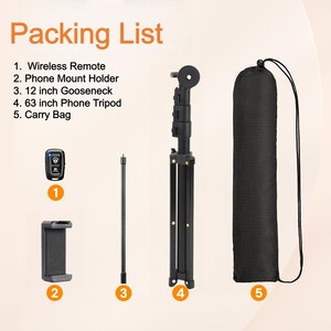 Trépied universel pour téléphone OEM avec vis 1/4, verrouillage rapide, <span class=keywords><strong>pieds</strong></span> antidérapants, bras flexible en col de cygne pour iPhone/Android/appareil <span class=keywords><strong>photo</strong></span> - Product Image 3