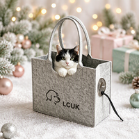 Sac de transport en feutre pour animaux de compagnie, portable et respirant, pour chat, chiot, chaton, idéal pour les voyages en extérieur, avec logo personnalisé