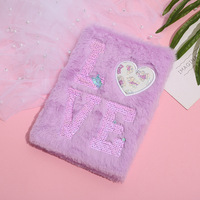 Carnet de notes minimaliste en peluche à sequins, journal doux et moelleux pour filles, cadeau d'anniversaire ou de vacances pour enfants, idéal pour la rentrée scolaire, personnalisable